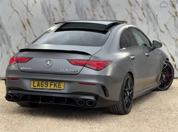 Mercedes-AMG CLA 45 S Coupe in Magno Grey — premium car valuation